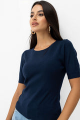 Short sleeve sweater model 232580 Factory Price - navy blue / one-size-fits-all