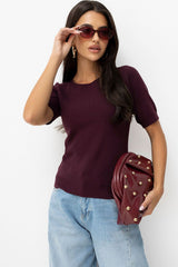 Short sleeve sweater model 232582 Factory Price - violet / one-size-fits-all