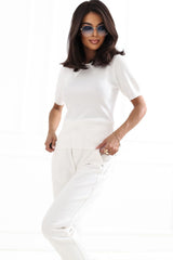 Short sleeve sweater model 232585 Factory Price - beige / one-size-fits-all