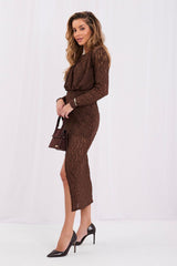 Evening dress model 232780 Rue Paris - brown / one-size-fits-all