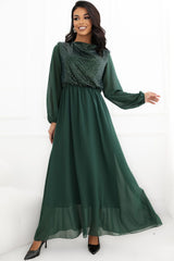 Long dress model 232788 Rue Paris - green / one-size-fits-all
