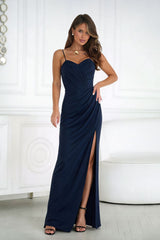Long dress model 232796 Bicotone - navy blue / 34