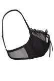 Charbon Bra with Frills, Bows & Tulle Veil Accents