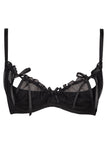 Charbon Bra with Frills, Bows & Tulle Veil Accents