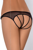 Tempting Deep Cut-Out Tulle Mesh Open Panty with Frills