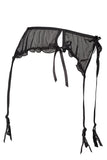 Delicate Tulle Mesh Garter Belt with Charming Frills