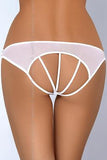 Tempting Deep Cut-Out Tulle Mesh Open Panty with Frills