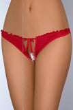Tempting Deep Cut-Out Back Striped Tulle Mesh Panty