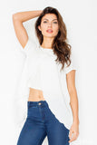 Chic Short-Sleeved Blouse with Unique Front Design