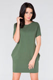 Wide Cut Dress with Hip Pockets and Raw Edges