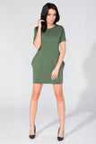 Wide Cut Dress with Hip Pockets and Raw Edges