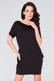 Wide Cut Dress with Pockets and Raw Edge Details