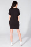 Wide Cut Dress with Pockets and Raw Edge Details
