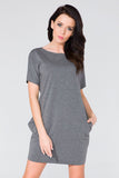 Wide Cut Dress with Hip Pockets and Raw Edges