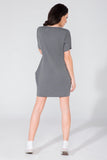 Wide Cut Dress with Hip Pockets and Raw Edges