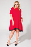 Girly Lace Trim Trapeze Dress with Pockets