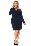 Envelope Front Sweatshirt Knit Dress with Raw Edges