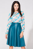Elegant Blouse with Teardrop Detail and Bow Tie Neckline