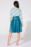 Elegant Blouse with Teardrop Detail and Bow Tie Neckline