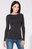 Elegant Raw Hem Knit Blouse with Unique Back Detail