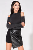 Raw Edge Knit Blouse with Off-Shoulder Design
