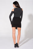 Raw Edge Knit Blouse with Off-Shoulder Design