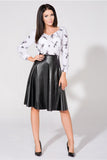 Elegant Eco-Leather Skirt with Waist Belt and Zip Detail