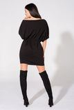 Loose-Fitting Knitted Dress with Front Pockets