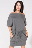 Loose-Fitting Knitted Dress with Large Front Pockets