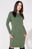 Chic Wide Cut Dress with Pockets and Elegant Collar