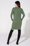 Chic Wide Cut Dress with Pockets and Elegant Collar