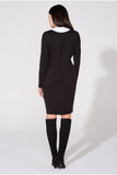 Chic Wide Cut Dress with Pockets and Elegant Collar