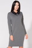 Chic Wide Cut Dress with Pockets and Raw Edges