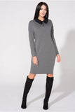 Chic Wide Cut Dress with Pockets and Raw Edges