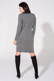 Chic Wide Cut Dress with Pockets and Raw Edges