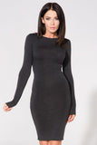Knit Dress with Raw Edges and Unique Back Neckline