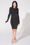 Knit Dress with Raw Edges and Unique Back Neckline