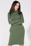 Knit Dress with Chimney and Seam Pockets