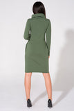 Knit Dress with Chimney and Seam Pockets