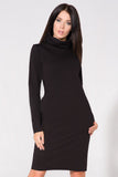 Knit Dress with Chimney and Seam-Pockets