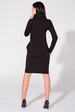 Knit Dress with Chimney and Seam-Pockets