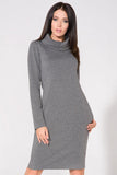 Chic Knit Dress with Pockets and Raw Hem Details