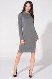 Chic Knit Dress with Pockets and Raw Hem Details