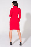 Knit Dress with Chimney and Raw Hem Details