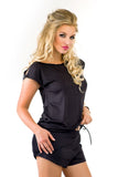 Chic Viscose Coquette Set with Playful Sleeve Slits