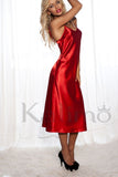 Elegant Satin Long Slip for Sensual Leg Coverage