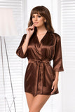 Elegant Italian Satin Classic Robe with 3/4 Sleeves