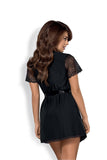 Lace-Sleeved Tempting Bathrobe with Matching Thong