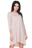 Gently Flared Dress with Extended Back and Round Neckline