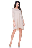 Gently Flared Dress with Extended Back and Round Neckline